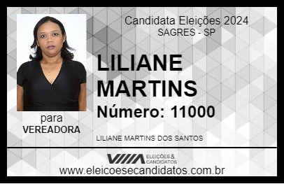 Candidato LILIANE MARTINS 2024 - SAGRES - Eleições