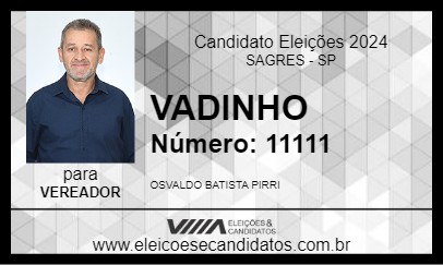 Candidato VADINHO 2024 - SAGRES - Eleições