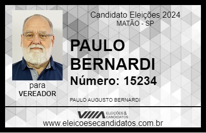 Candidato PAULO BERNARDI 2024 - MATÃO - Eleições