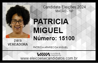 Candidato PATRICIA MIGUEL 2024 - MATÃO - Eleições