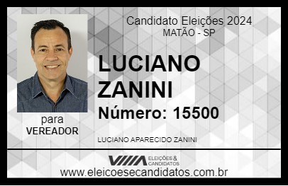 Candidato LUCIANO ZANINI 2024 - MATÃO - Eleições