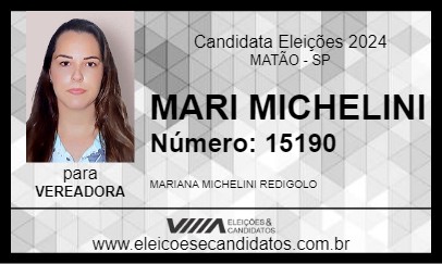 Candidato MARI MICHELINI 2024 - MATÃO - Eleições