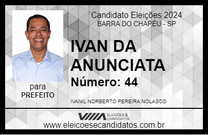 Candidato IVAN DA ANUNCIATA 2024 - BARRA DO CHAPÉU - Eleições