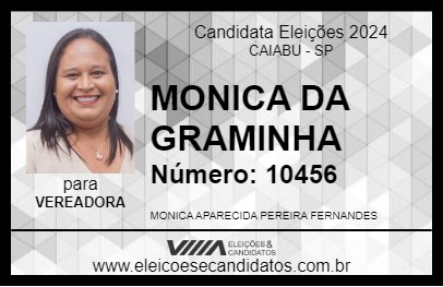 Candidato MONICA DA GRAMINHA 2024 - CAIABU - Eleições