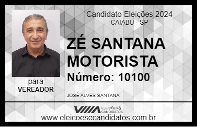 Candidato ZÉ SANTANA MOTORISTA 2024 - CAIABU - Eleições