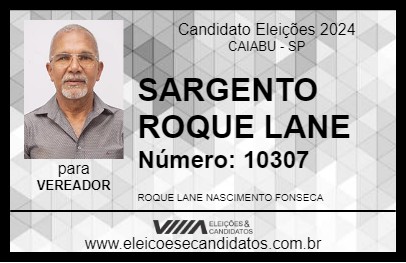 Candidato SARGENTO ROQUE LANE 2024 - CAIABU - Eleições