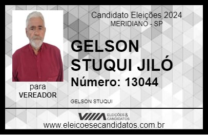 Candidato GELSON STUQUI JILÓ 2024 - MERIDIANO - Eleições