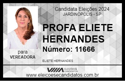 Candidato PROFA ELIETE HERNANDES 2024 - JARDINÓPOLIS - Eleições