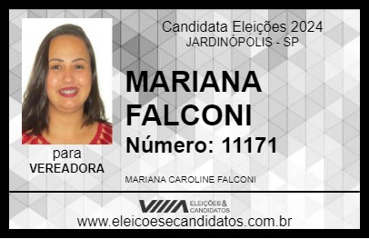 Candidato MARIANA FALCONI 2024 - JARDINÓPOLIS - Eleições