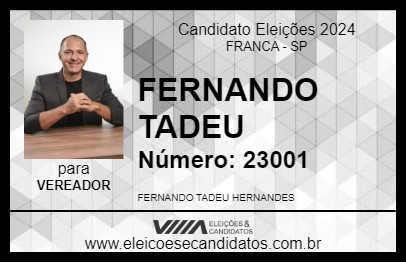 Candidato FERNANDO TADEU 2024 - FRANCA - Eleições