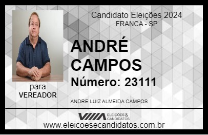 Candidato ANDRÉ CAMPOS 2024 - FRANCA - Eleições