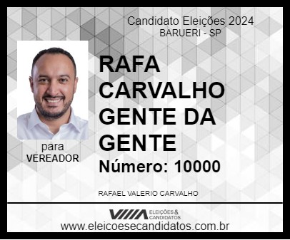 Candidato RAFA CARVALHO GENTE DA GENTE 2024 - BARUERI - Eleições