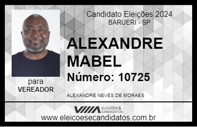 Candidato ALEXANDRE MABEL 2024 - BARUERI - Eleições