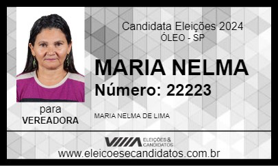 Candidato MARIA NELMA 2024 - ÓLEO - Eleições