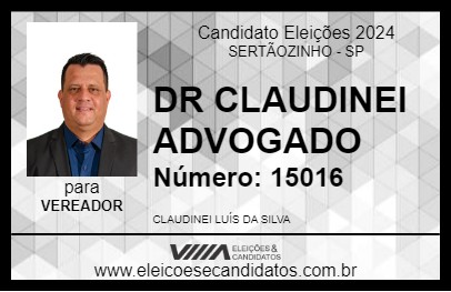 Candidato DR CLAUDINEI ADVOGADO 2024 - SERTÃOZINHO - Eleições