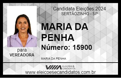 Candidato MARIA DA PENHA 2024 - SERTÃOZINHO - Eleições