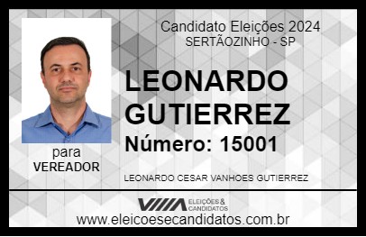 Candidato LEONARDO GUTIERREZ 2024 - SERTÃOZINHO - Eleições