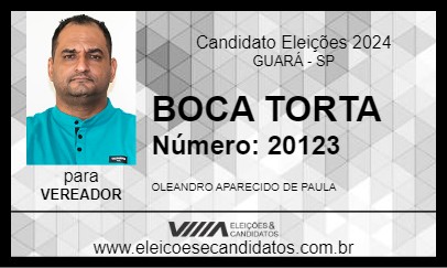 Candidato BOCA TORTA 2024 - GUARÁ - Eleições