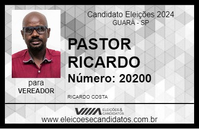 Candidato PASTOR RICARDO 2024 - GUARÁ - Eleições