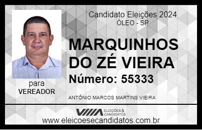 Candidato MARQUINHOS DO ZÉ VIEIRA 2024 - ÓLEO - Eleições