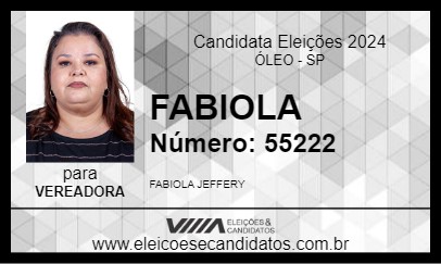 Candidato FABIOLA 2024 - ÓLEO - Eleições