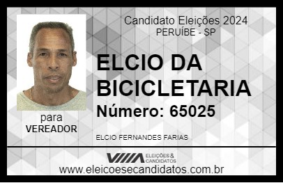 Candidato ELCIO DA BICICLETARIA 2024 - PERUÍBE - Eleições