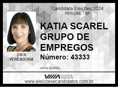 Candidato KATIA SCAREL GRUPO DE EMPREGOS 2024 - PERUÍBE - Eleições