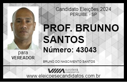 Candidato PROF. BRUNNO SANTOS 2024 - PERUÍBE - Eleições