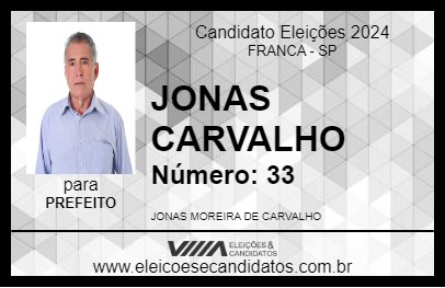 Candidato JONAS CARVALHO 2024 - FRANCA - Eleições