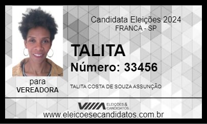 Candidato TALITA 2024 - FRANCA - Eleições