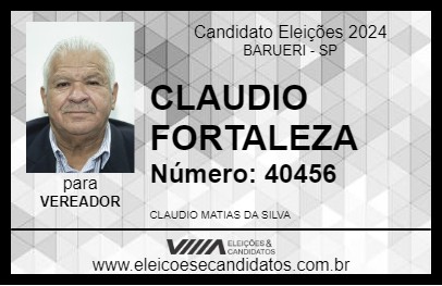 Candidato CLAUDIO FORTALEZA 2024 - BARUERI - Eleições