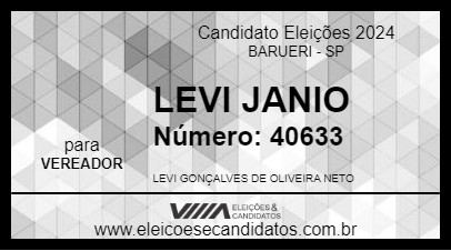 Candidato LEVI JANIO 2024 - BARUERI - Eleições