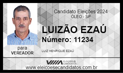 Candidato LUIZÃO EZAÚ 2024 - ÓLEO - Eleições