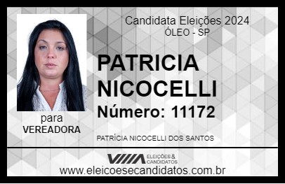 Candidato PATRICIA NICOCELLI 2024 - ÓLEO - Eleições