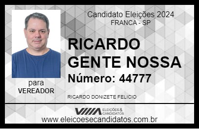 Candidato RICARDO GENTE NOSSA 2024 - FRANCA - Eleições