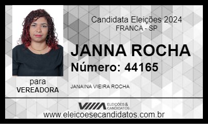 Candidato JANNA ROCHA 2024 - FRANCA - Eleições