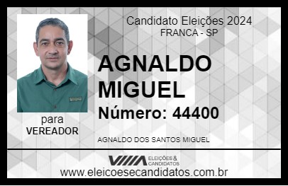 Candidato AGNALDO MIGUEL 2024 - FRANCA - Eleições