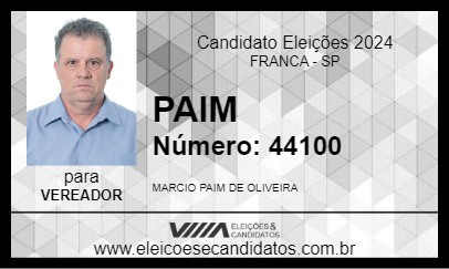 Candidato PAIM 2024 - FRANCA - Eleições