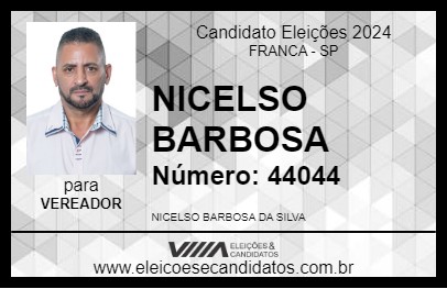 Candidato NICELSO BARBOSA 2024 - FRANCA - Eleições