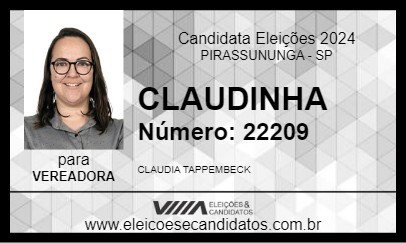 Candidato CLAUDINHA 2024 - PIRASSUNUNGA - Eleições