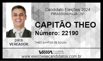 Candidato CAPITÃO THEO 2024 - PIRASSUNUNGA - Eleições