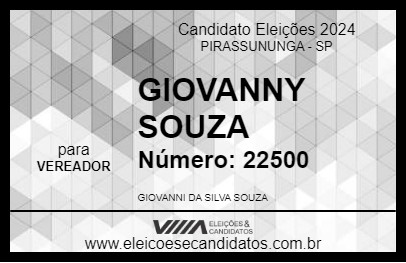 Candidato GIOVANNY SOUZA 2024 - PIRASSUNUNGA - Eleições