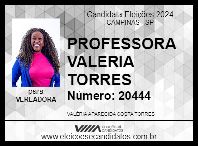 Candidato PROFESSORA VALERIA TORRES 2024 - CAMPINAS - Eleições