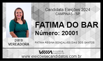 Candidato FATIMA DO BAR 2024 - CAMPINAS - Eleições