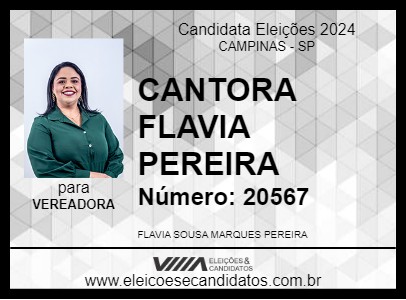 Candidato CANTORA FLAVIA PEREIRA 2024 - CAMPINAS - Eleições