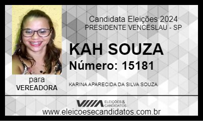 Candidato KAH SOUZA 2024 - PRESIDENTE VENCESLAU - Eleições