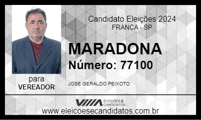 Candidato MARADONA 2024 - FRANCA - Eleições