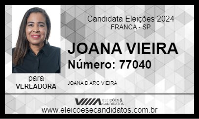 Candidato JOANA VIEIRA 2024 - FRANCA - Eleições