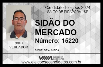 Candidato SIDÃO DO MERCADO 2024 - SALTO DE PIRAPORA - Eleições