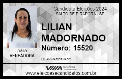 Candidato LILIAN MADORNADO 2024 - SALTO DE PIRAPORA - Eleições